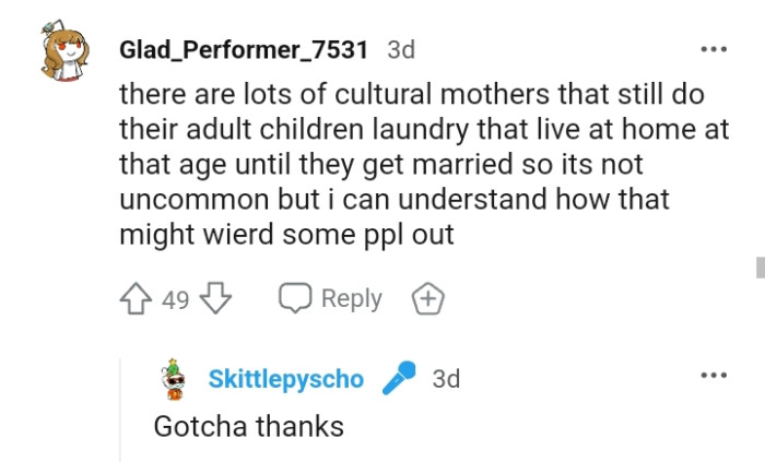 This Redditor can understand how that might weird some people out