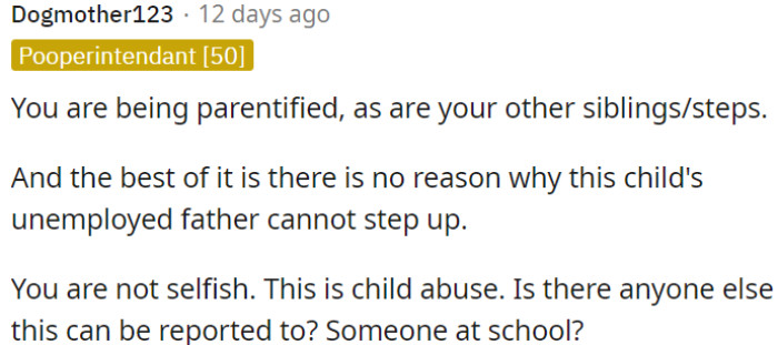 OP should consider reporting it to someone at school or another authority figure for help.