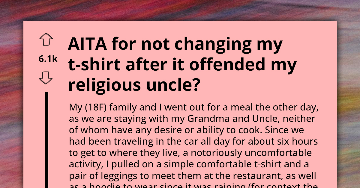Teenager Refuses to Change Her "Evil" T-Shirt After It Offended Her Religious Uncle; Her Dad Gets Stressed Over It
