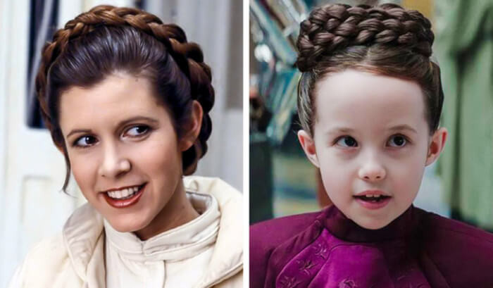 3. Carrie Fisher and Vivien Lyra Blair as Princess Leia