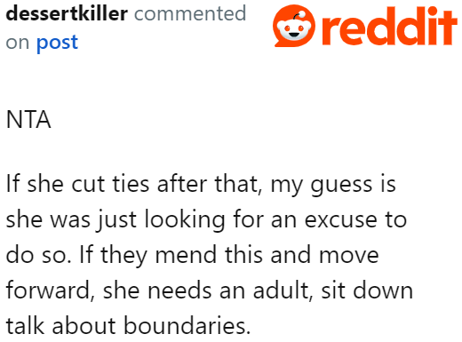 Maybe She's Just Looking for a Way to Truly Cut Ties.