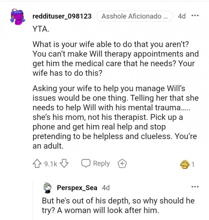 You can do what you expect your wife to do