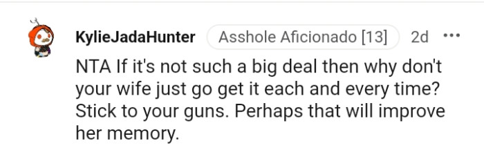 The OP should stick to his guns