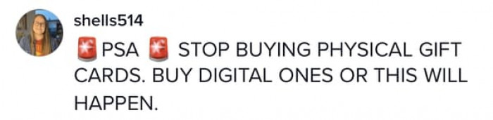 It turns out that digital gift cards are much more secure.