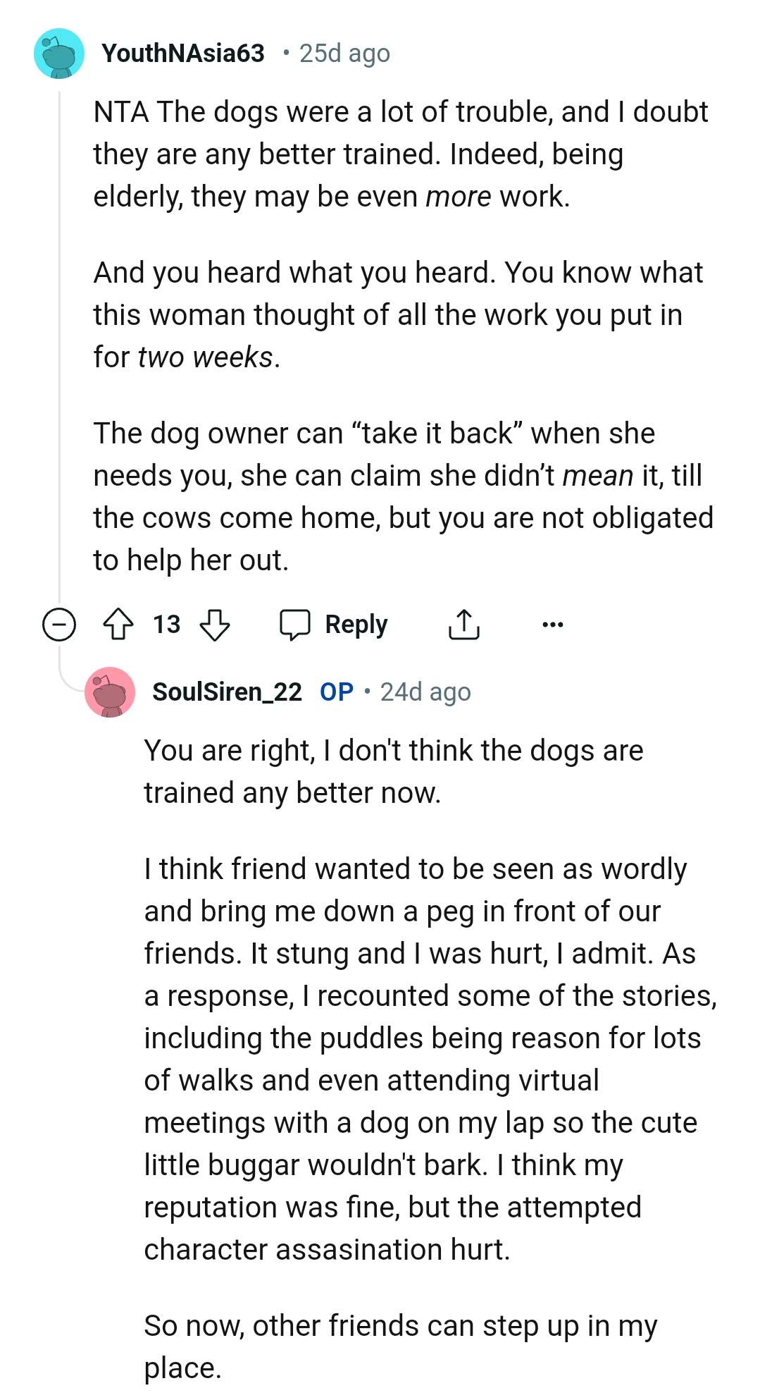 The OP heard what she heard