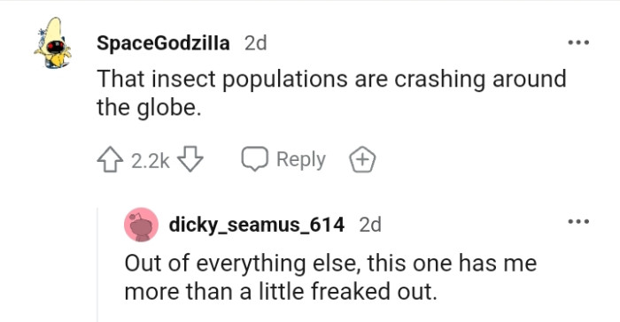 1. Insect population is crashing all around the globe