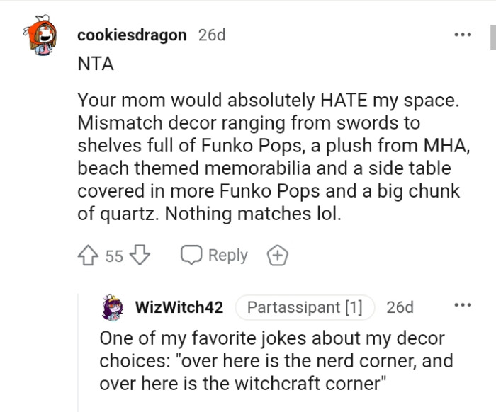 This Redditor is sure the OP's mom would hate their space