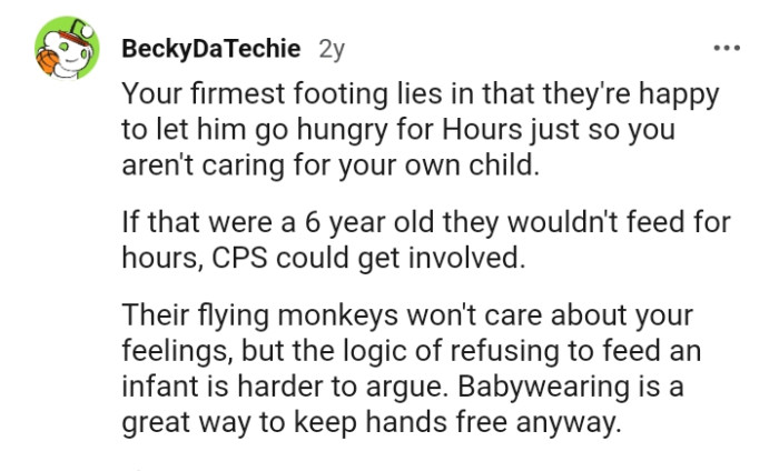 The logic of refusing an infant is harder to argue against