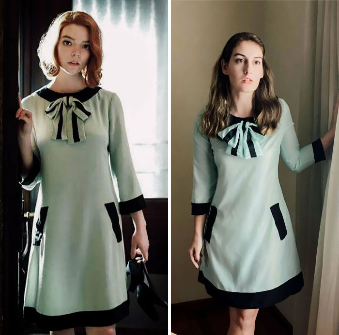 33. Tried To Recreate A 60’s-Inspired Dress From The Queen’s Gambit.