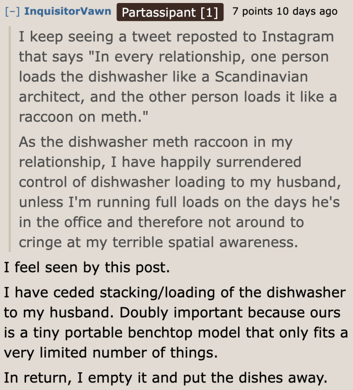 Some people just gave up on handling the dishwasher.