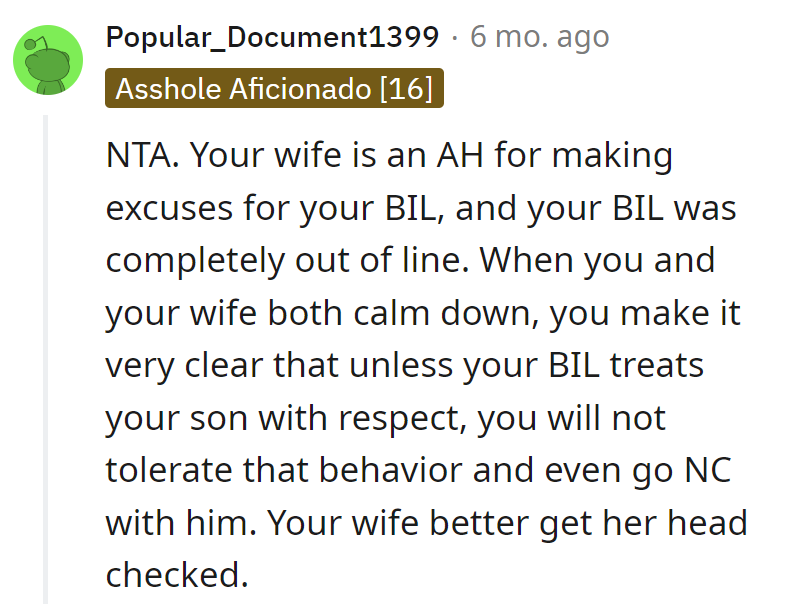 Wife's on Team BIL Excuses? When the storm clears, it's Respect Chat o'clock.