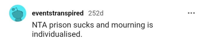 Mourning is individualized