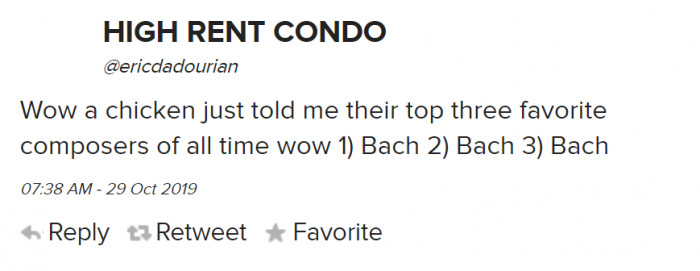 Chickens can't deny their love for the German composer.