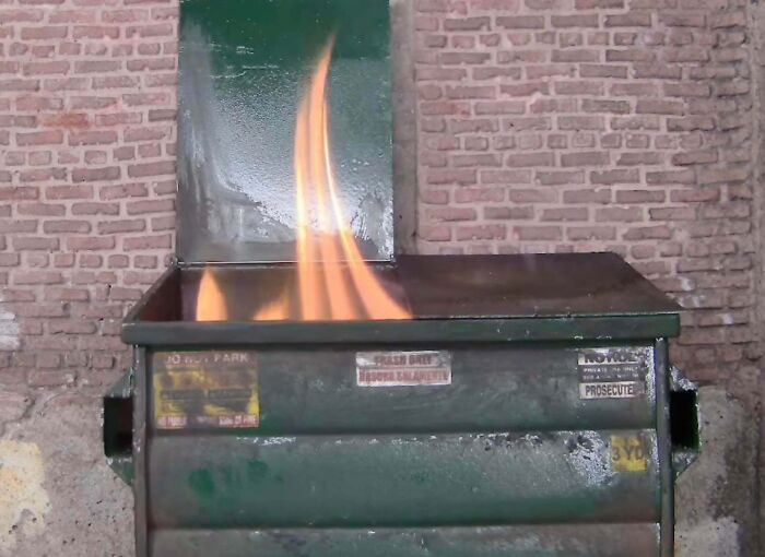 "I Made An Eternal Flame In A Tiny Dumpster That Burns Until The End Of The USA "President"