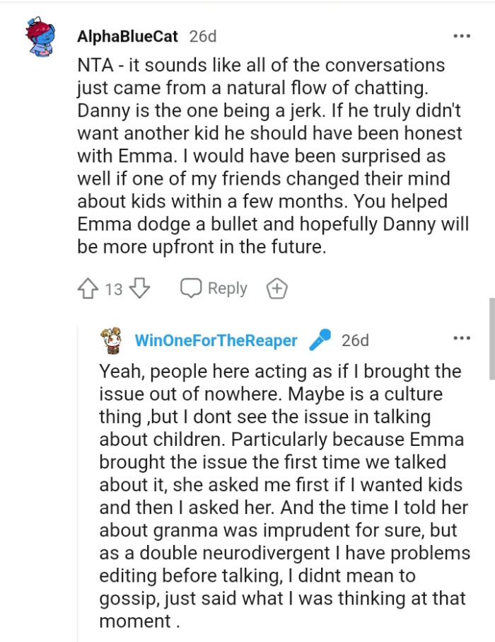 He Should Have Been Honest with Emma If He Wanted No Kids