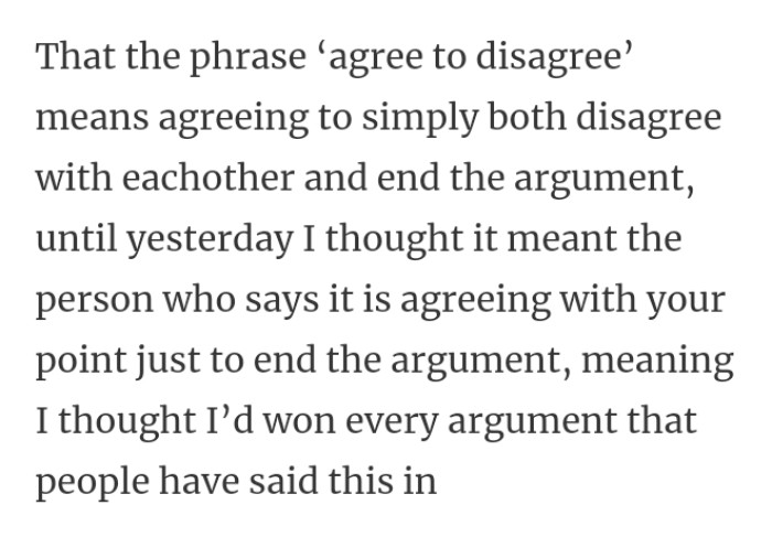 26. Agree to disagree