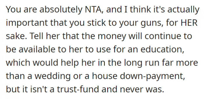 This Redditor's advice: Be firm on the decision.