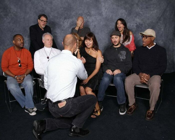 "Man Proposes To Girlfriend In Front Of Entire Star Trek Cast, And Gets Real Picard Facepalm"