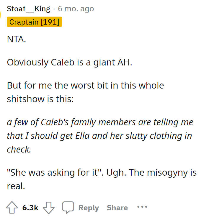 People immediately came to the comments and said that Caleb is the AH here, and we have to agree with them on that.