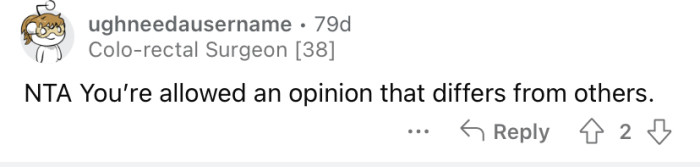 Everyone is entitled to their opinion.