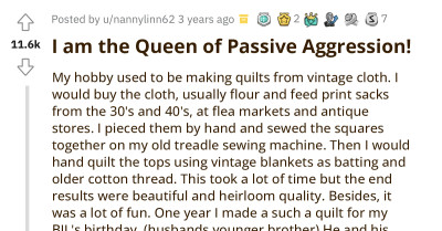 Entitled MIL Demands That Redditor Make Her A Customized Vintage Quilt For Free, Walks Out In Rage After Getting Charged $5000