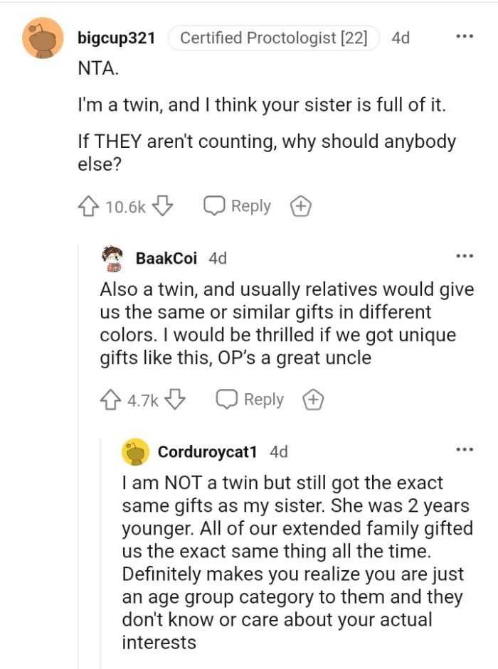This Redditor would be thrilled if they got unique gifts like the OP's nieces