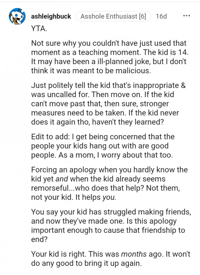 How does forcing an apology help in any way?