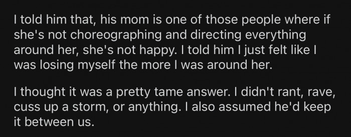 OP gave a brutally honest answer to his son, and through it, it was a pretty tame answer.