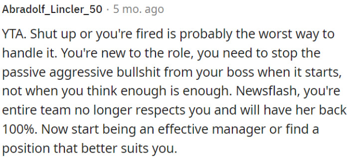 OP needs to gain respect as a manager by acting promptly and effectively.