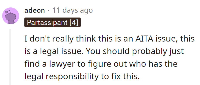 Legal storm brewing! Time for a lawyer to sort this downpour.