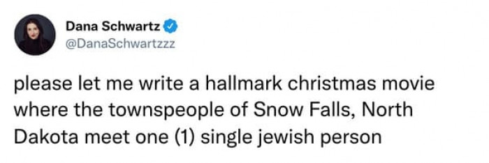 14. This tweep wishes to write a Hallmark movie