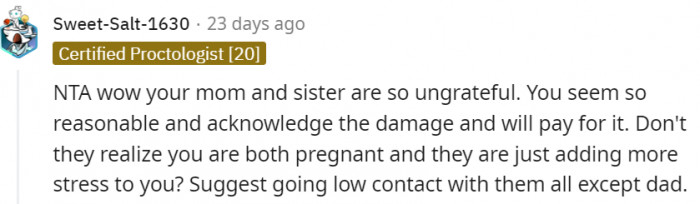 OP's mom and sister are so ungrateful