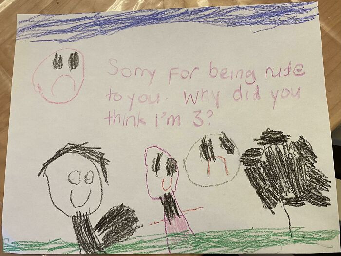 "My 4 Year Old’s 'Sorry Letter' To Another Boy In Her Class. Tried Not To Laugh As She Asked Me To Write Those Words"