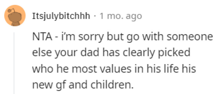 The dad picked his side