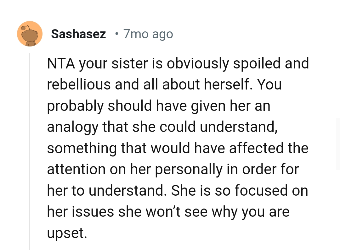 She's so focused on her issues