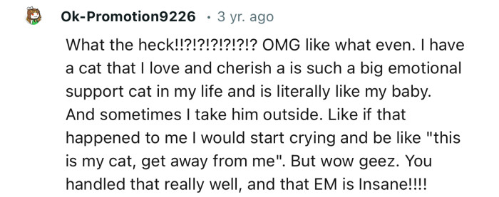 “Like if that happened to me, I would start crying.”