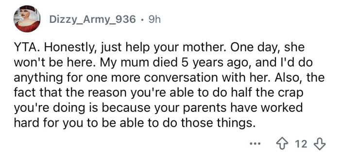 Just help your mother.