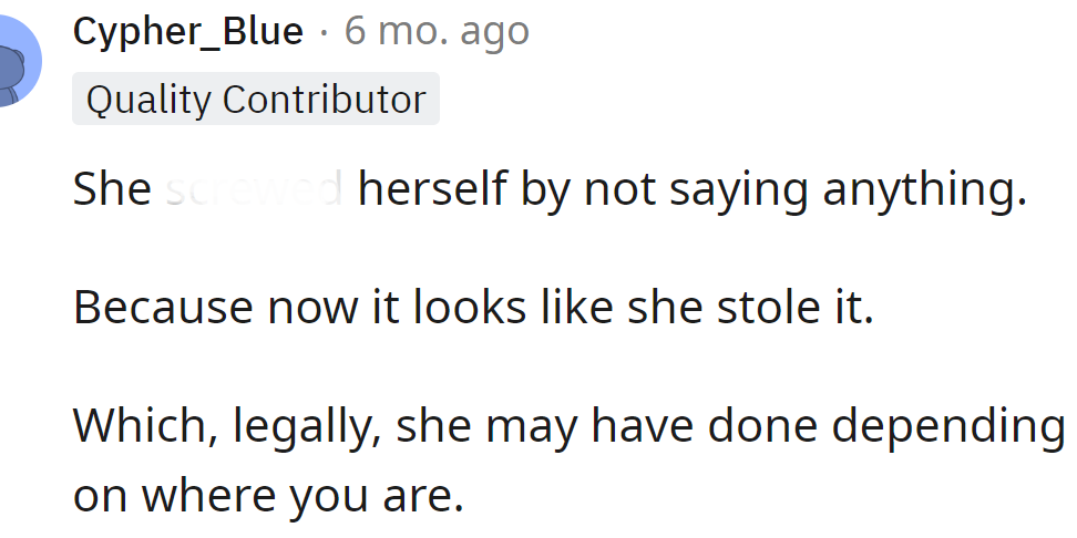 It looks like she stole it