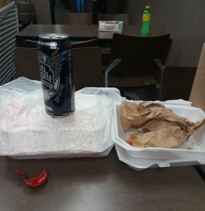 "How One Of My Coworkers Leaves His Trash After He Is Done Taking His Break"