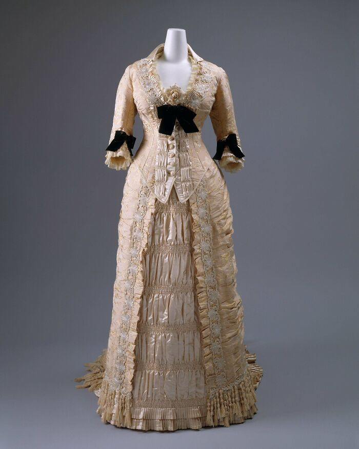 "Dinner Dress, Design House Maison Vignon, French, 1875–78"