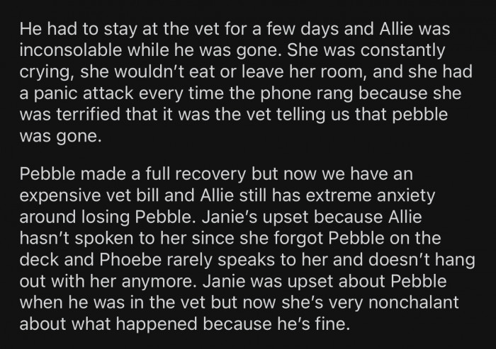 Thankfully, Pebble made a full recovery.