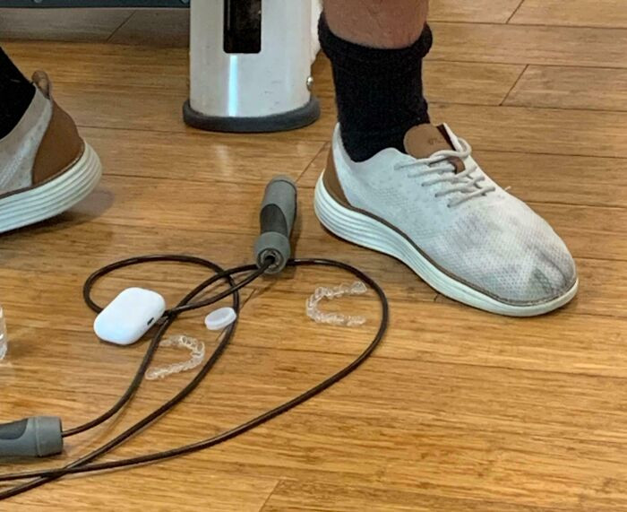 "A Guy At The Gym Took His Invisalign Out Of His Mouth And Just Set It On The Floor Mid-Workout"