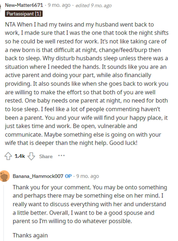 Many people shared their opinions on this and told OP that he was not in the wrong here, but perhaps something else is going on instead.