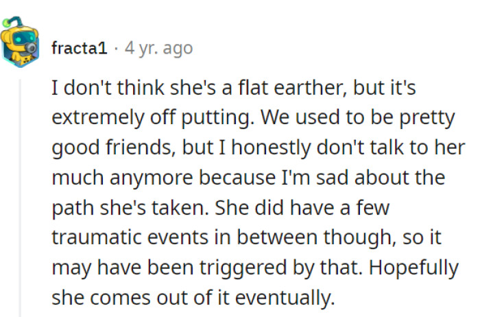 At least she isn't a flat earther.