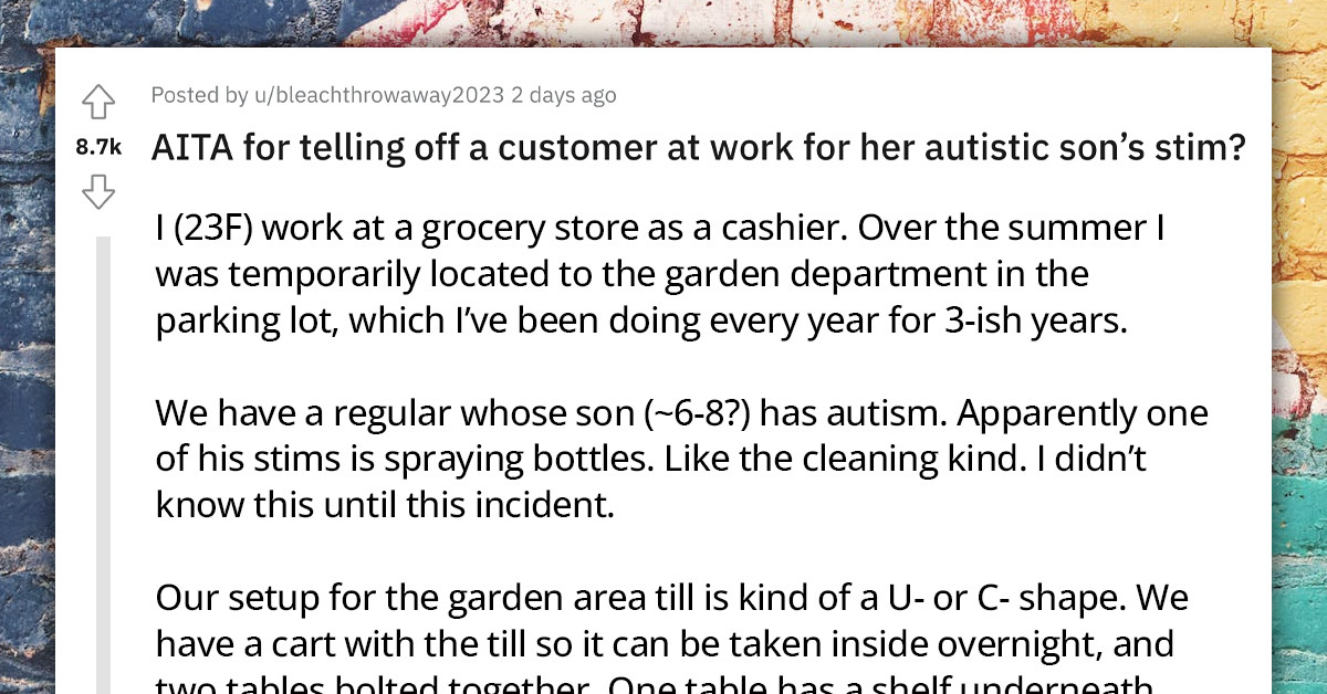 Cashier Tells Off Woman After Her Autistic Son Sprayed Her With Bleach