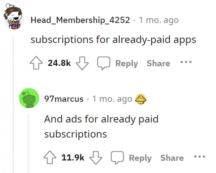 14. The never-ending scams of subscriptions.
