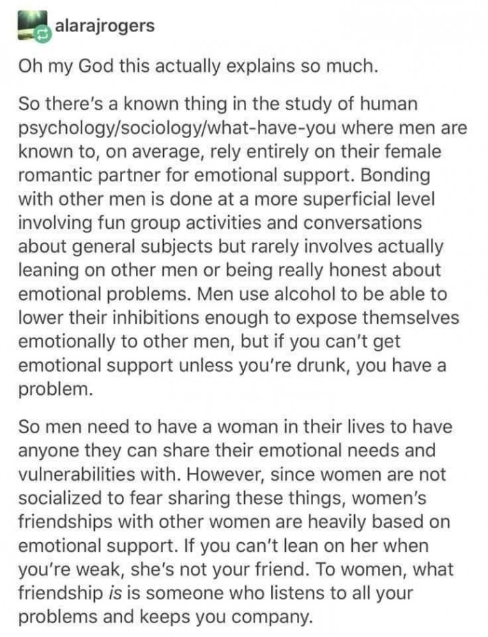 Which provoked one Tumblr user to post a detailed answer that explains so much: