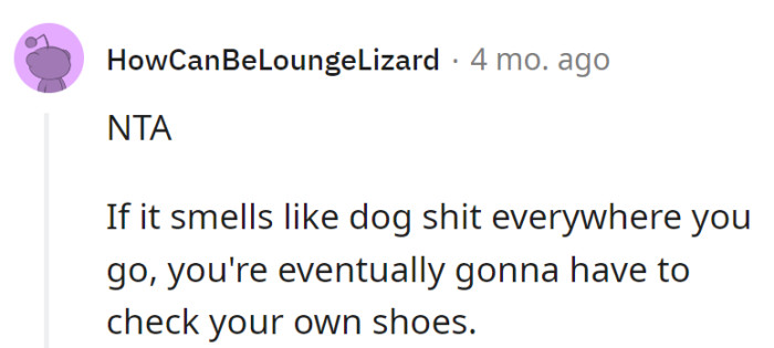 In this case, if it's a consistent whiff of dog poop everywhere, they might want to glance at their own shoes.