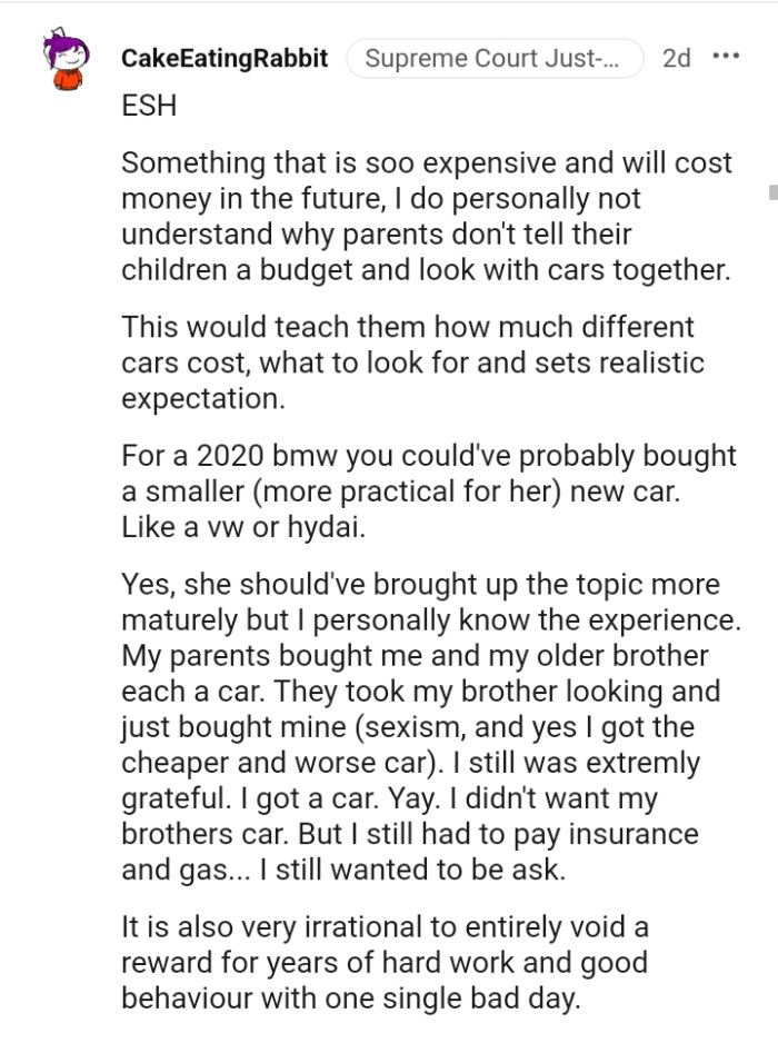 She Should Have Brought Up the Topic More Maturely