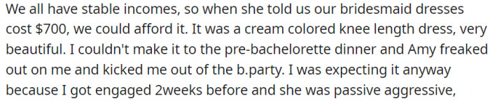 We all have stable incomes and we could afford the dress